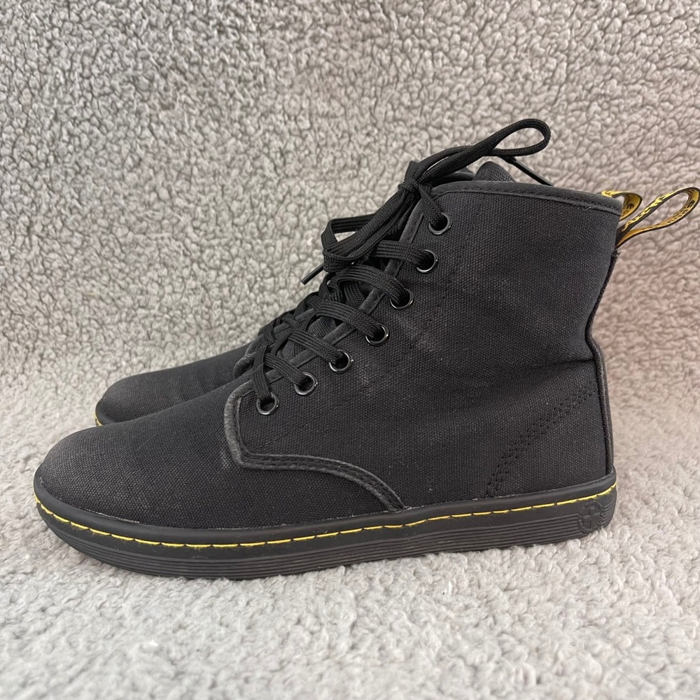 Dr. Martens Shoreditch Womens Size 6 Black Canvas 7-Eye High Top Shoes Boots